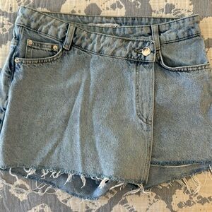 zara denim skort size small
